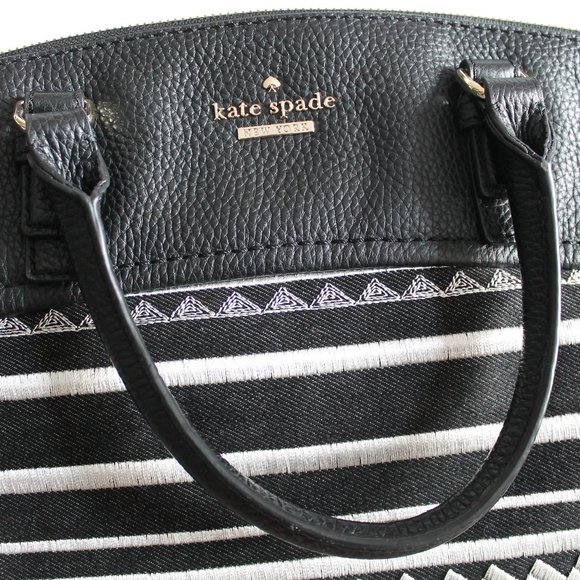 Kate Spade Jackson Street Fabric Small Dixon Crossbody Bag Black White - Picture 4 of 11
